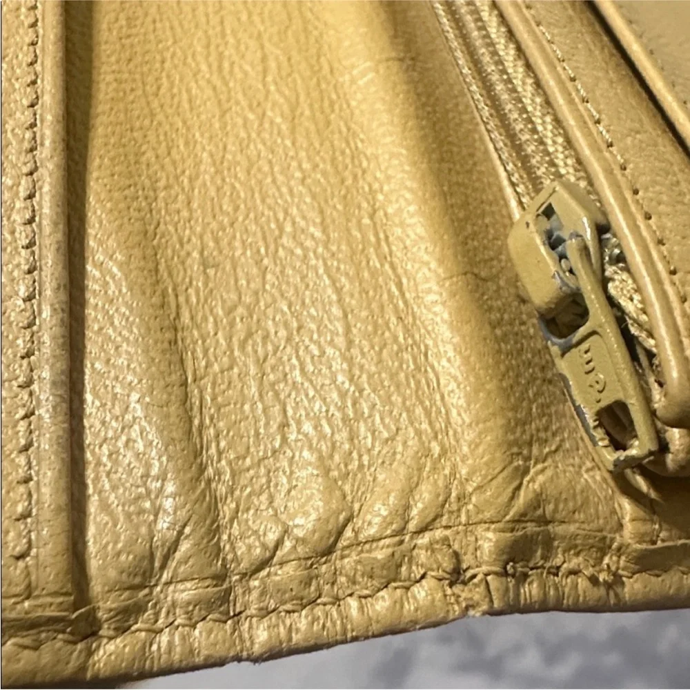 CHANEL Mustard Yellow Leather CC Logo Continental Wallet